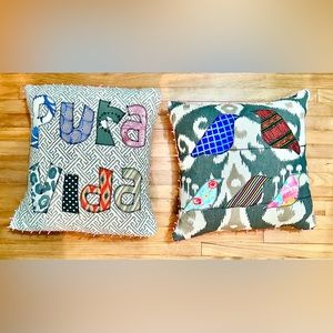 SET Of TWO 15x15 PILLOWS PURA VIDA, BIRDS (DOLORES BAGS)